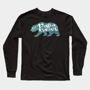 Papa Bear on Black Long Sleeve T-Shirt